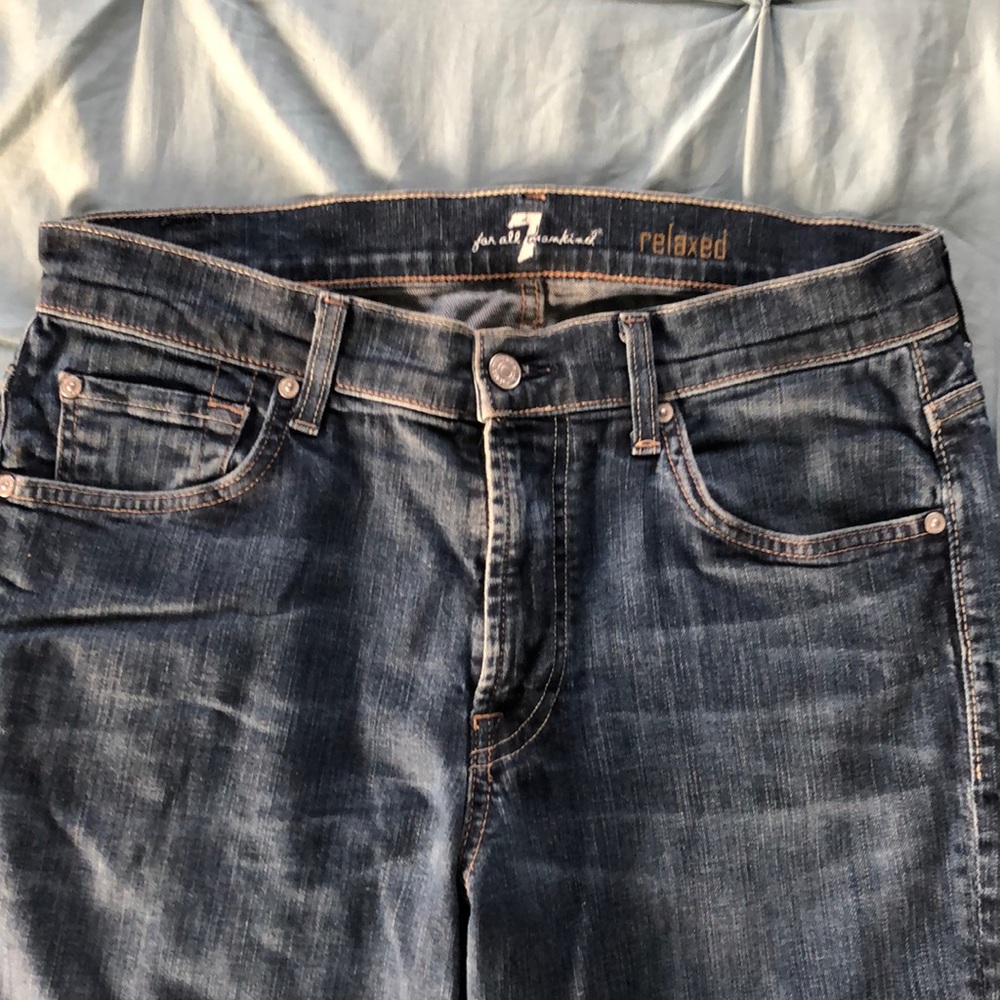 Relaxed fit dark wash jeans